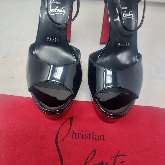 Christian Louboutin Black Sandaloo Patent Platform Sandal - Picture 9 of 12